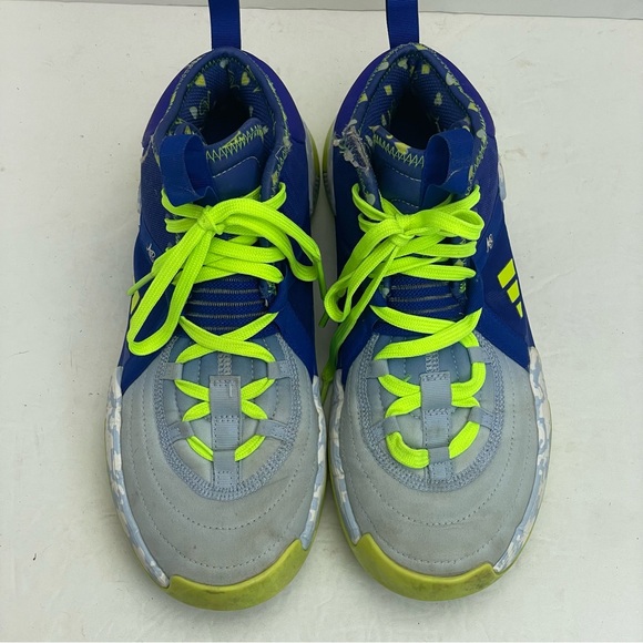 Adidas Exhibit Select Candace Parker Mid Basketball Shoes Size 8.5 blue yellow - Picture 4 of 13